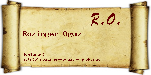 Rozinger Oguz névjegykártya